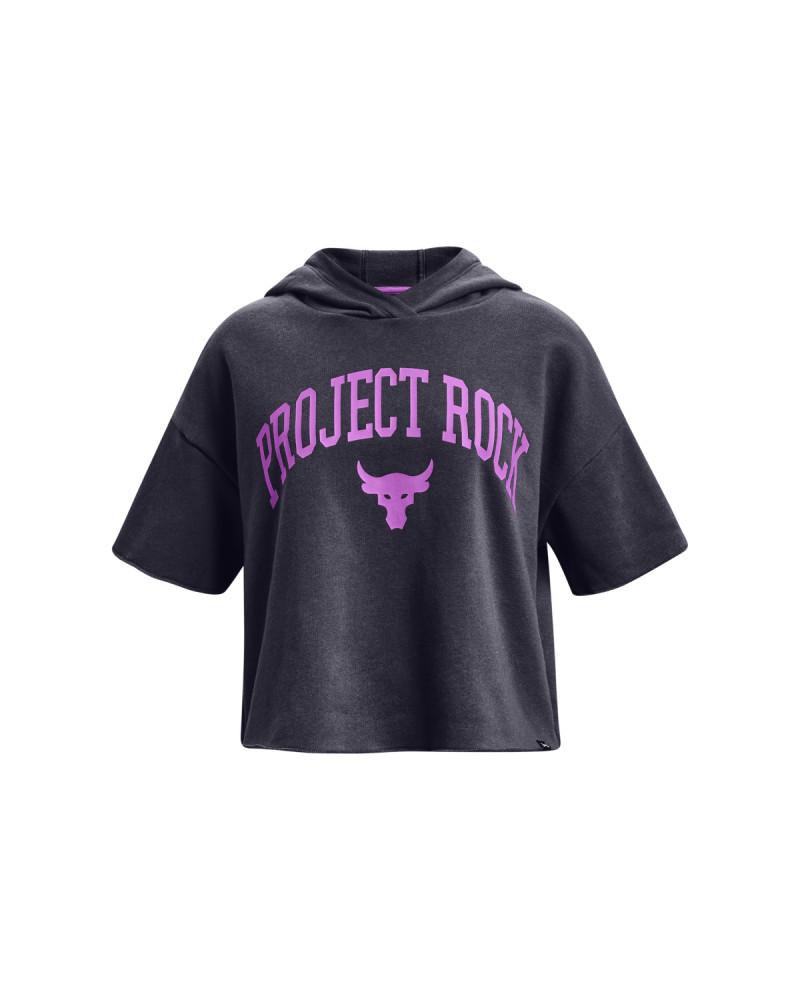 Girls' Project Rock Rival Fleece Script Short Sleeve Hoodie 